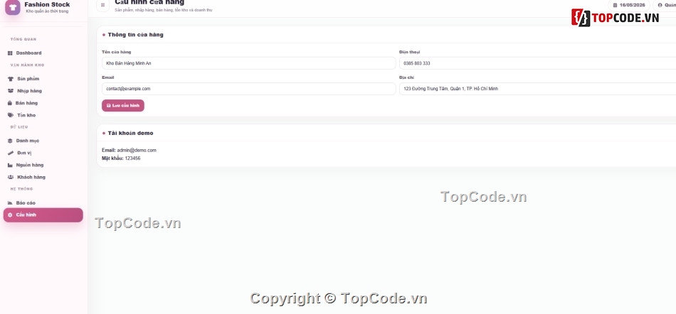 Website quản lý,Web thời trang,trang quản lý